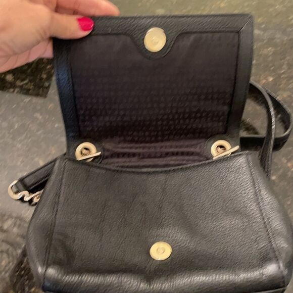 *Kate Spade* Black Leather Chain Handbag EUC - Picture 4 of 11